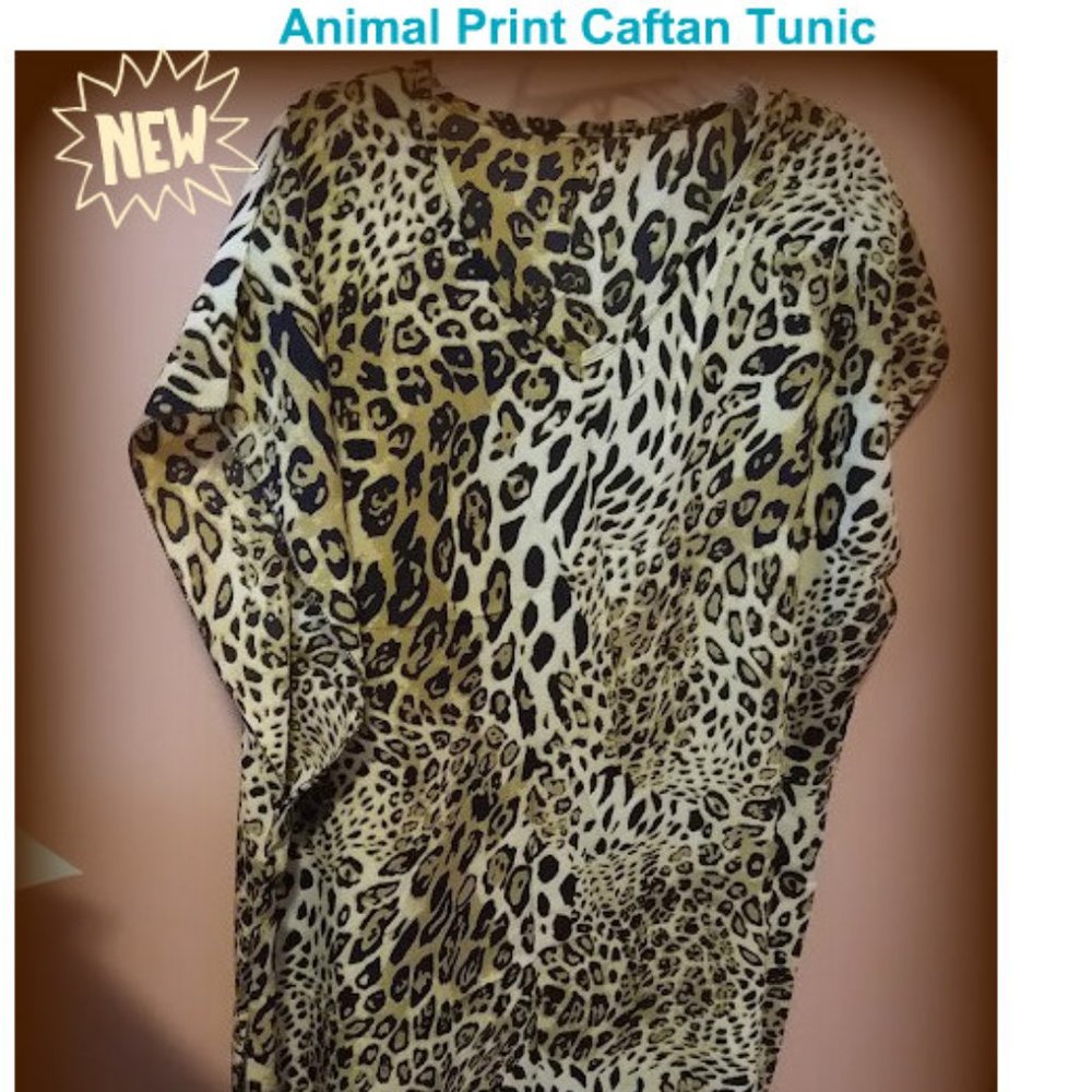 FREE Brown & Blk Animal Print Kendall & James Cover-up Poncho One Size - Picture 8 of 13